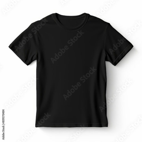 Sleek black tshirt template on a crisp white background. Perfect for design mockups, Ai Generated