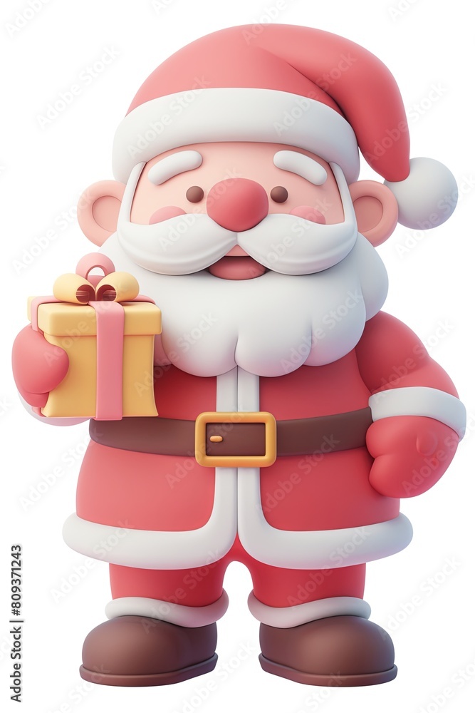 Charming 3D Santa Claus icon in clay material, capturing the essence of Christmas joy. Charming 3D Santa Claus icon in clay material, capturing the essence of Christmas joy.