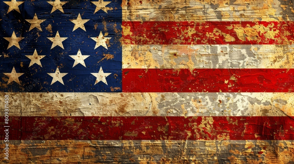Grungetextured American flag background for a rugged aesthetic, Ai Generated Grungetextured American flag background for a rugged aesthetic, Ai Generated