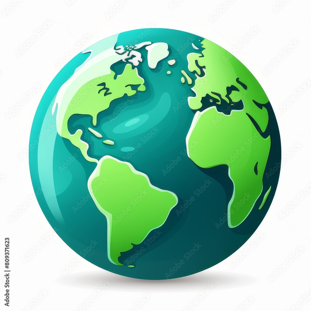 Cartoon planet Earth icon, ideal for digital and print use, Ai Generated Cartoon planet Earth icon, ideal for digital and print use, Ai Generated