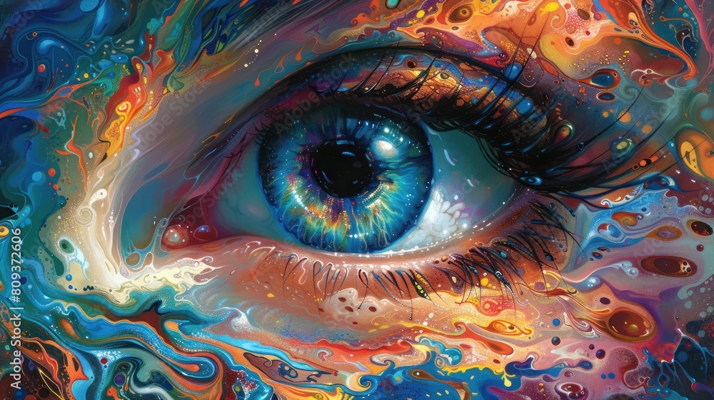 Psychedelic Eye in Vibrant Colors
