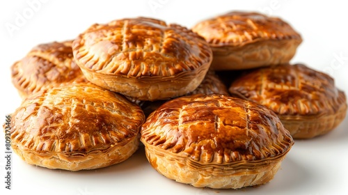 Wallpaper Mural Savory meat pies, golden crusts, filled with beef and vegetables, hearty and appetizing, isolated on a white background Torontodigital.ca