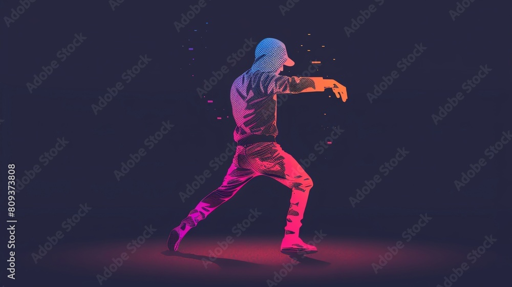 A young man in a hoodie is dancing