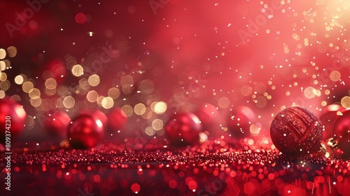 Cinema 4D rendered vibrant red New Year atmosphere eCommerce background image with Octane