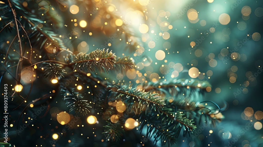 Enchanting Christmas tree background featuring bokeh and sparkling lights Enchanting Christmas tree background featuring bokeh and sparkling lights