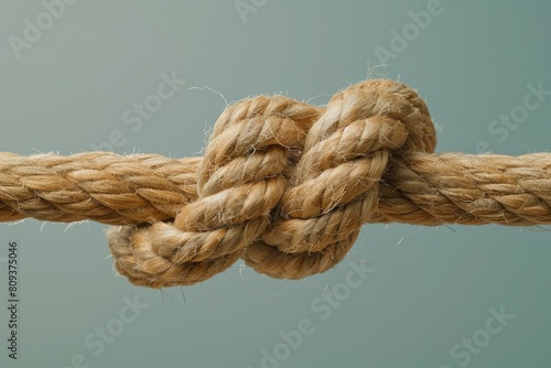 A tied knot on a rope. Business concept. Background with selective focus and copy space