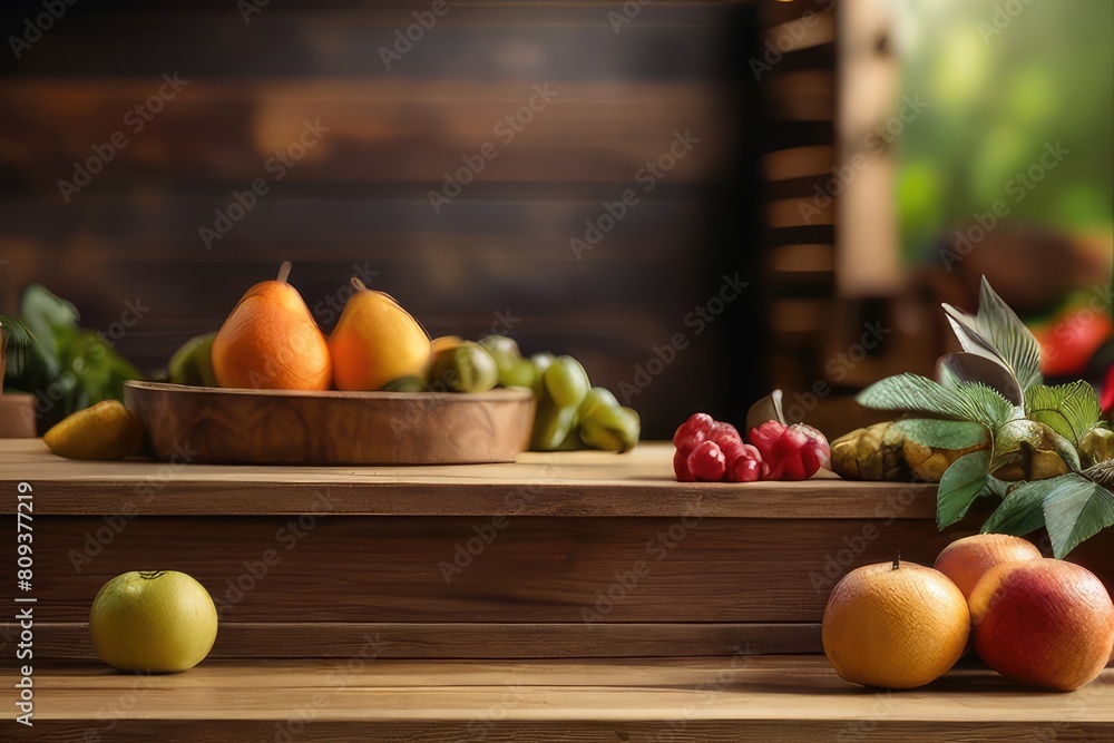 fruits product photo background with a empty wooden table fruits product photo background with a empty wooden table