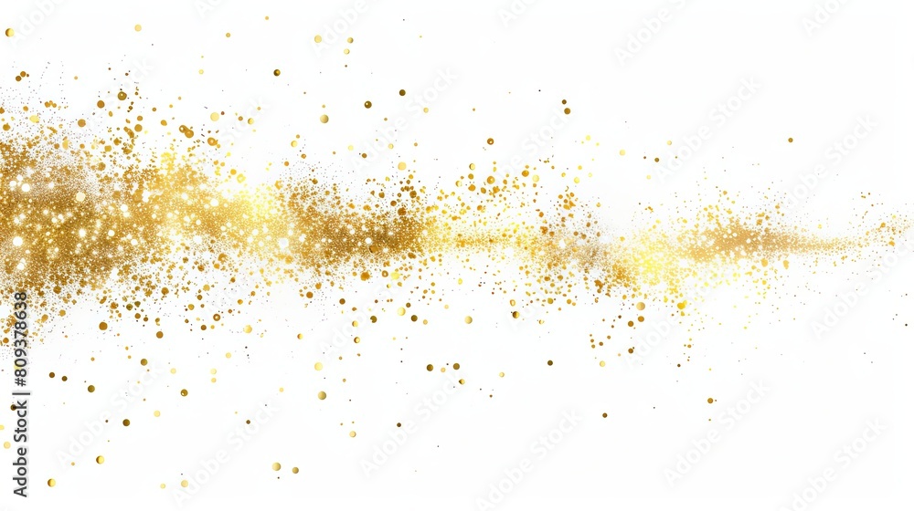 Radiant Gold Glitter on White Background