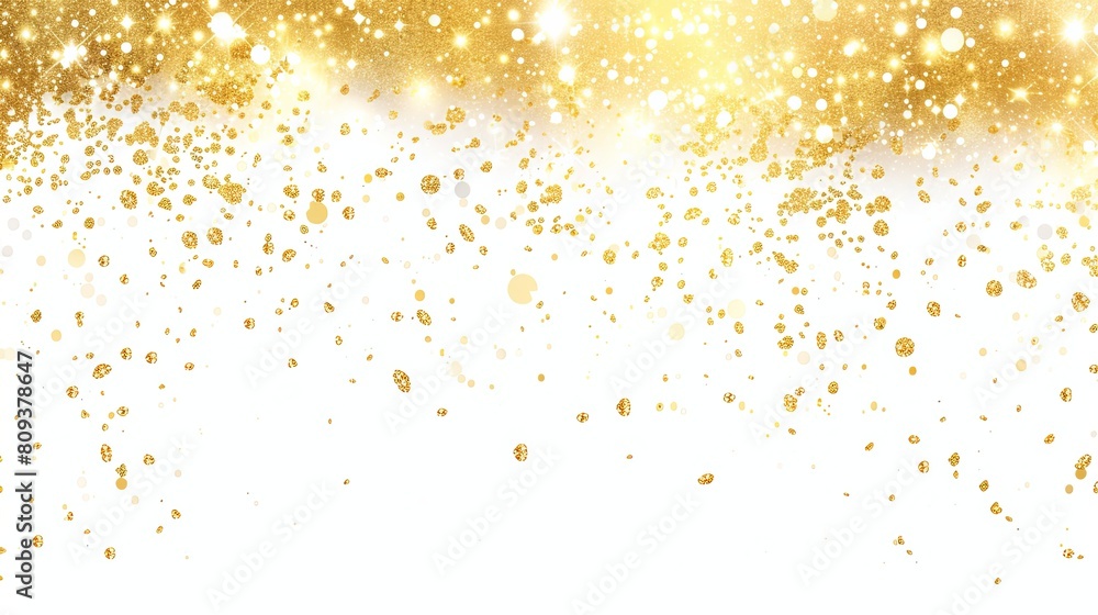 White Background Illuminated by Radiant Gold Sparkles