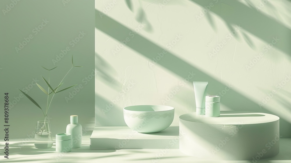 Elegant editorial style image, featuring a white background with soft greenish-blue tones, highlighting the product Elegant editorial style image, featuring a white background with soft greenish-blue tones, highlighting the product