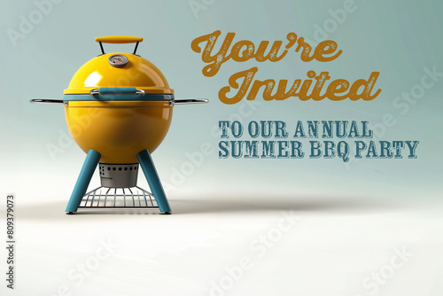 invite to an annual summer bbq party, festive, food, bbq, bar-b-q, cooking, summer time