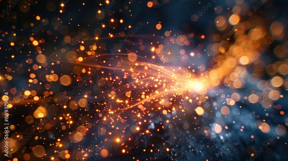 Close-up image of welding sparks, shining brightly and spread out in dark space. Close-up image of welding sparks, shining brightly and spread out in dark space.