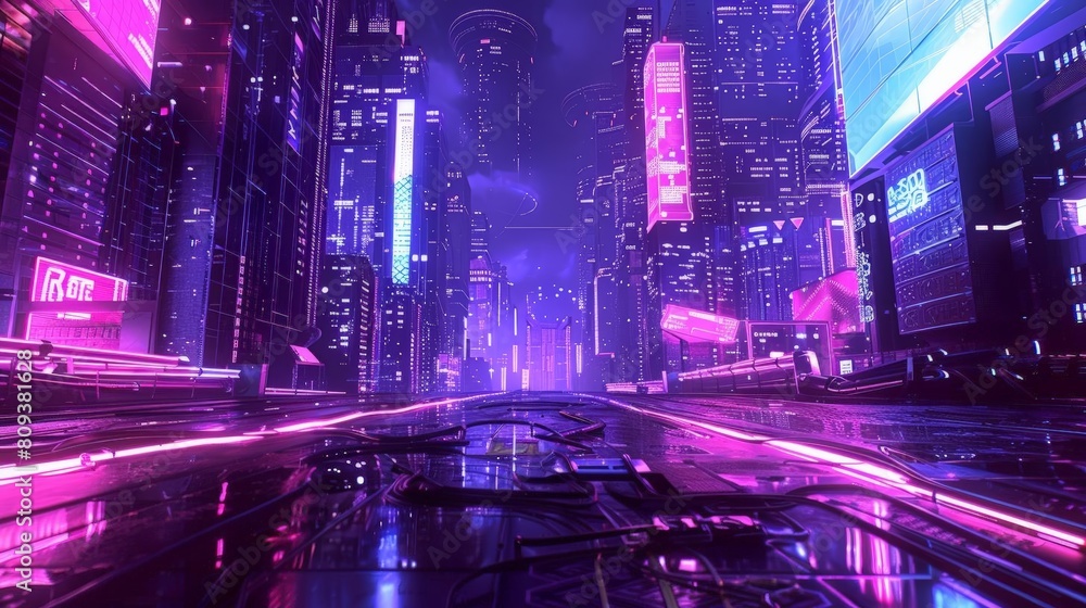 a futuristic cityscape featuring towering skyscrapers, a bustling street, and a mix of modern and traditional architecture a futuristic cityscape featuring towering skyscrapers, a bustling street, and a mix of modern and traditional architecture