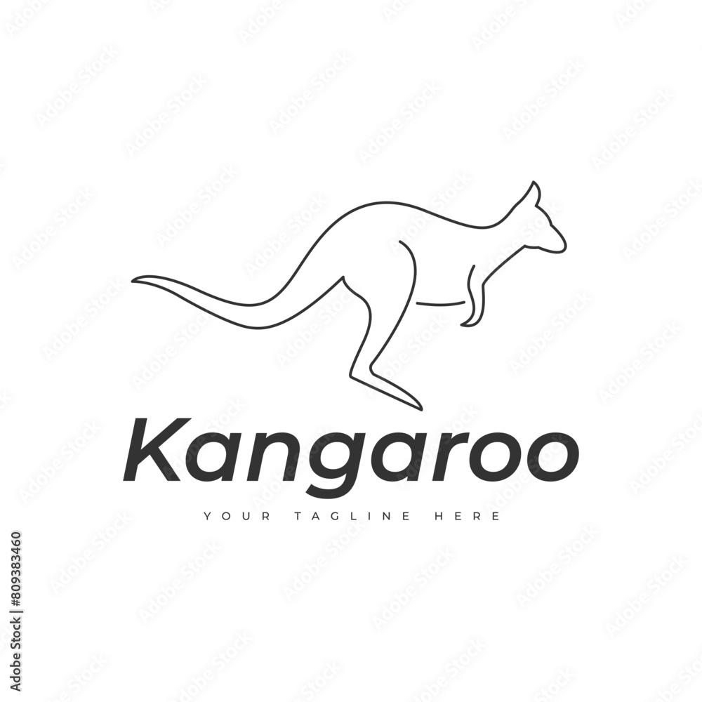 Kangaroo logo.Isolated kangaroo on white background Kangaroo logo.Isolated kangaroo on white background