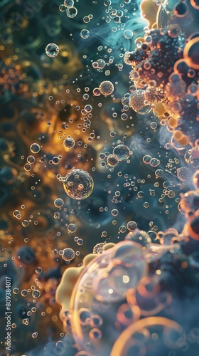 A microscopic battlefield, where carbon dioxide molecules clash and interact with other elements, representing the complex chemistry of our atmosphere © EC Tech 