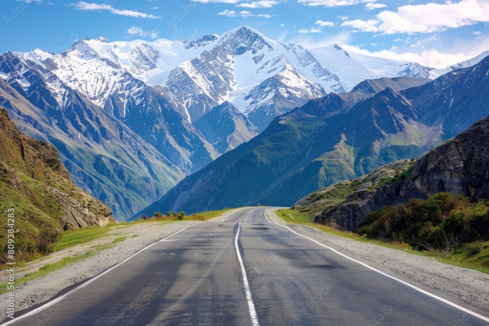 Fototapeta premium Endless mountain roads winding through rugged peaks and vast valleys.