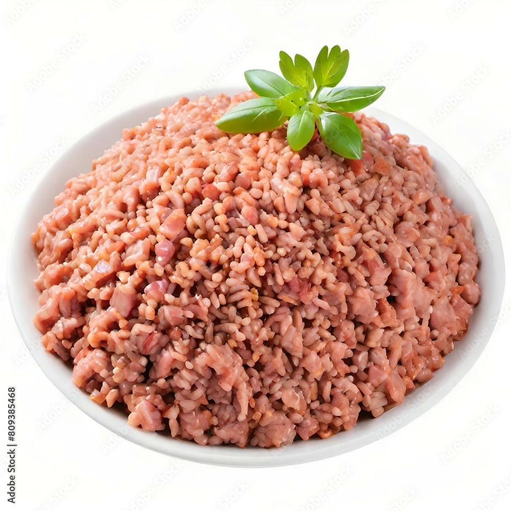 minced meat on a white background minced meat on a white background