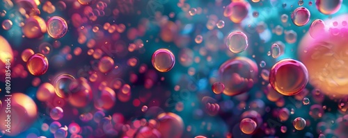 A vibrant microscopic world, where carbon dioxide molecules resemble playful, neoncolored spheres in constant motion photo