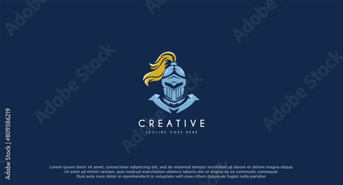 Spartan Logo Template Vector, Creative Sparta Logo Vector, Spartan Helmet Logo