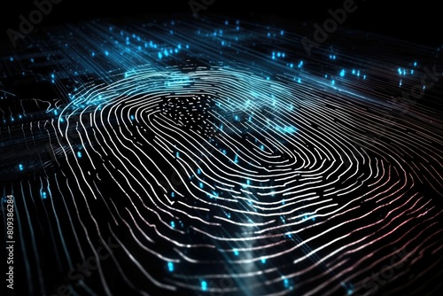biometric thumbprint identification security sensor for protection photo