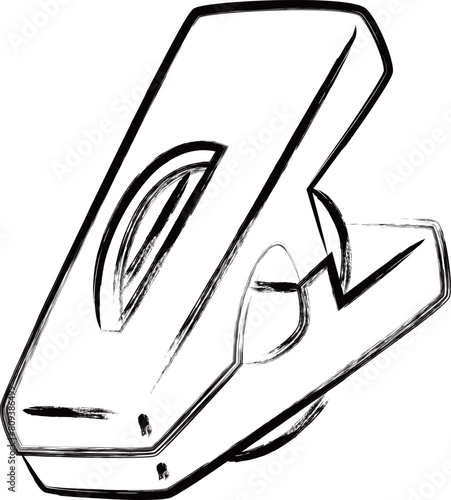 筆書き単品アイコン　洗濯バサミ