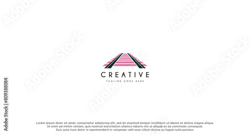 Rail Road Train icon logo design vector illustration template