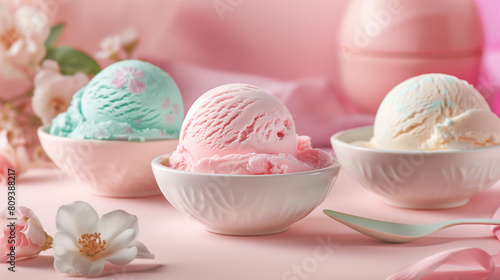 Cute pastel-colored ice cream