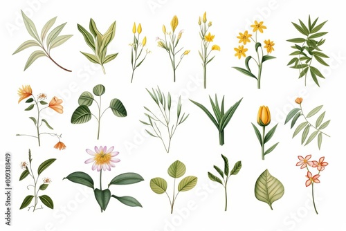botanical atlas with illustrations of exotic plants © Jeannaa