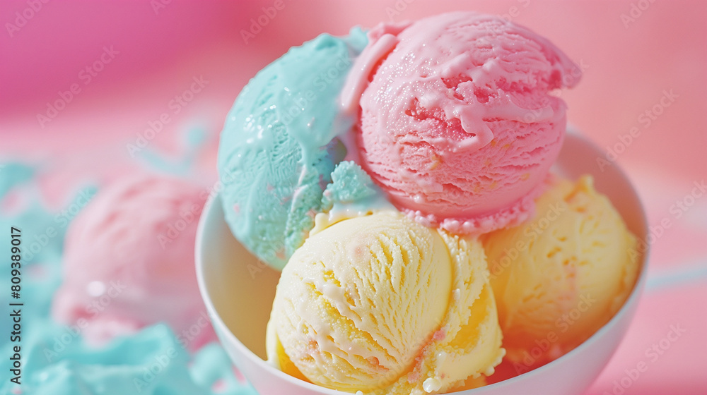 Cute pastel-colored ice cream Cute pastel-colored ice cream