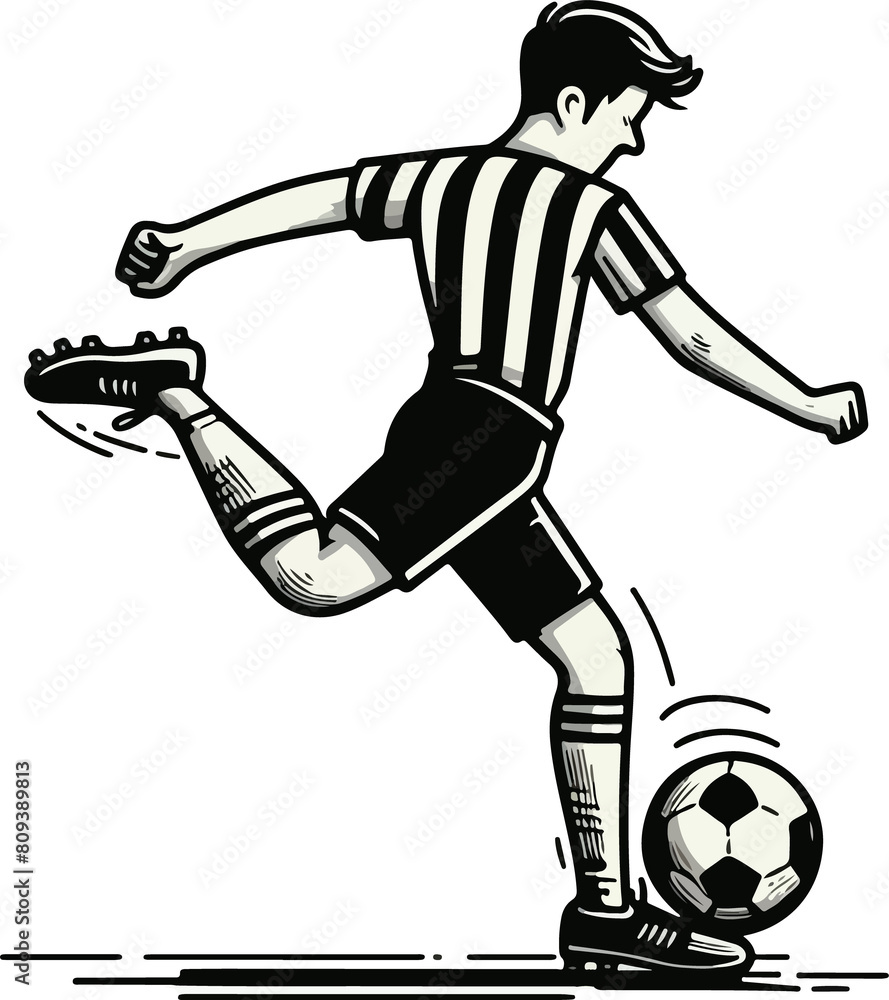 Naklejka premium Artificial intelligence generation of soccer illustrations. 