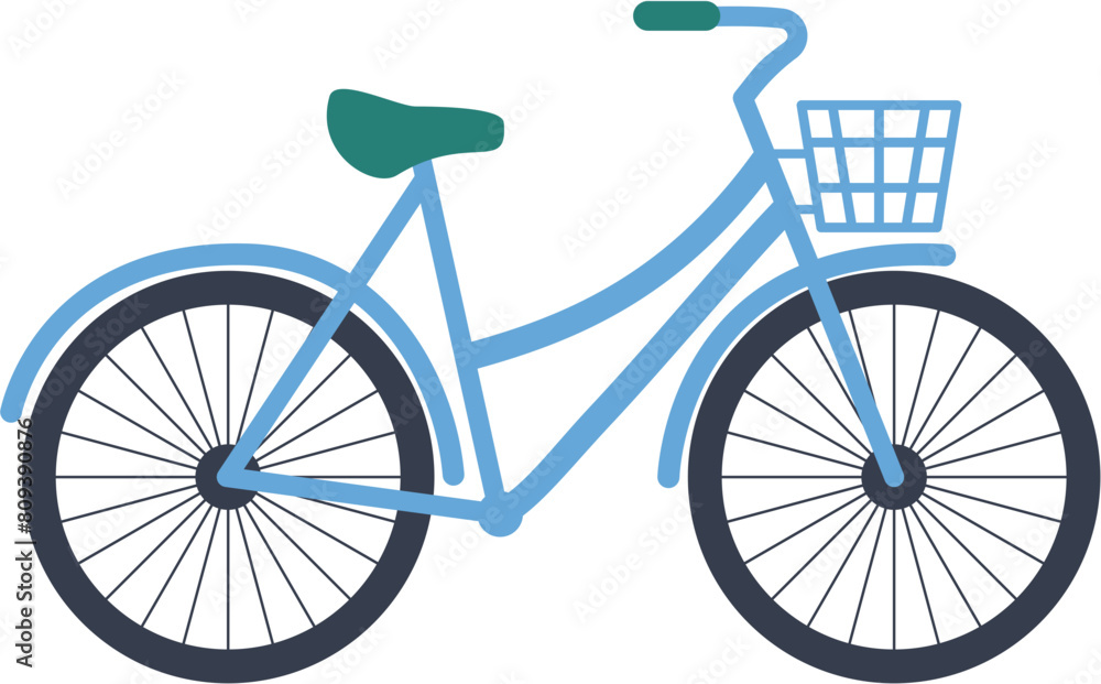 bike basket. Bicycle illustration. Flat design style