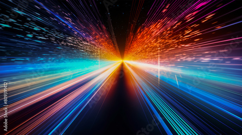 Abstract modern AI futuristic technology neon light effect network digital Connections data design background