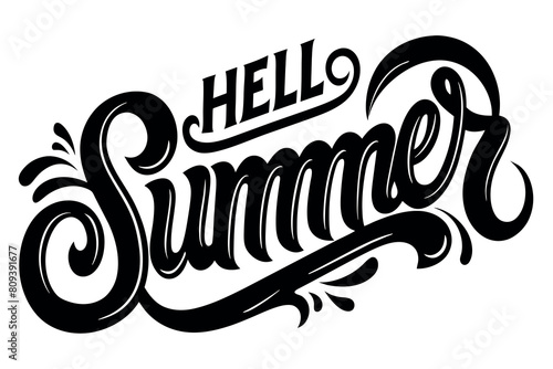 Bold, artistic calligraphy welcoming the summer season