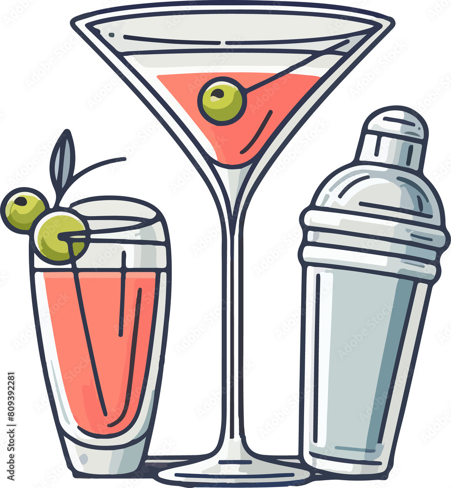 Cocktail illustration created by artificial intelligence.
