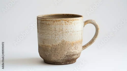 Pottery cup shown against a white backdrop