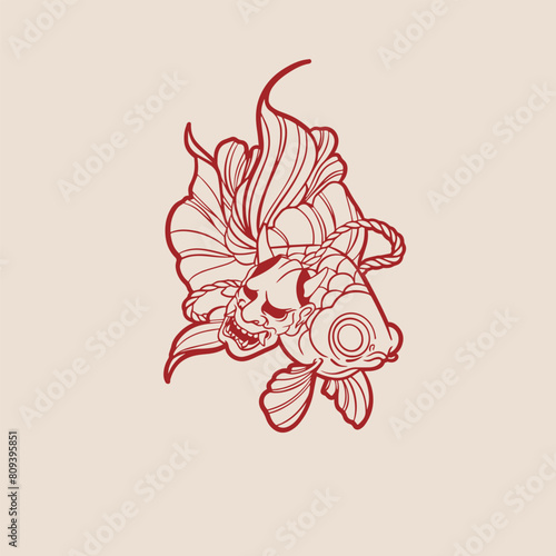 Wallpaper Mural Free Vector | Flat design koi fish logo design	
 Torontodigital.ca
