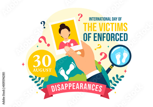 International Day of the Victims of Enforced Disappearances Vector Illustration on August 30 with Missing Person or Lost People in Flat Background