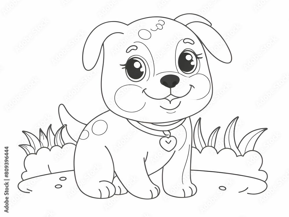 Cute dog drawing coloring book Cute dog drawing coloring book