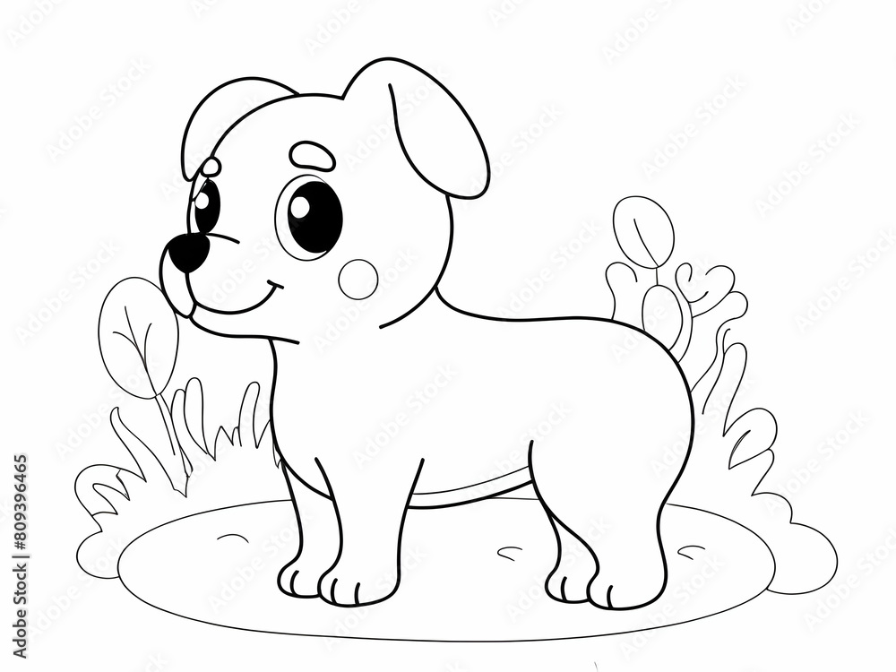 Cute dog drawing coloring book Cute dog drawing coloring book