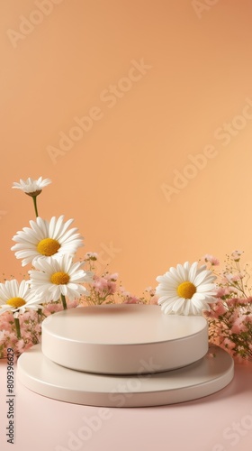 3d podium background. Embodies luxury and sophistication, ideal for showcasing cosmetic, skincare, and fashion products.