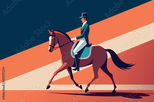 A rider in formal equestrian gear on a horse