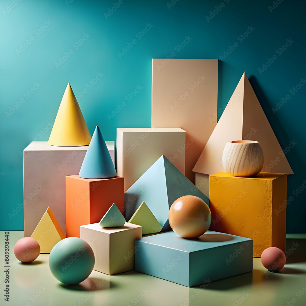 a display of geometric shapes and solids background a display of geometric shapes and solids background