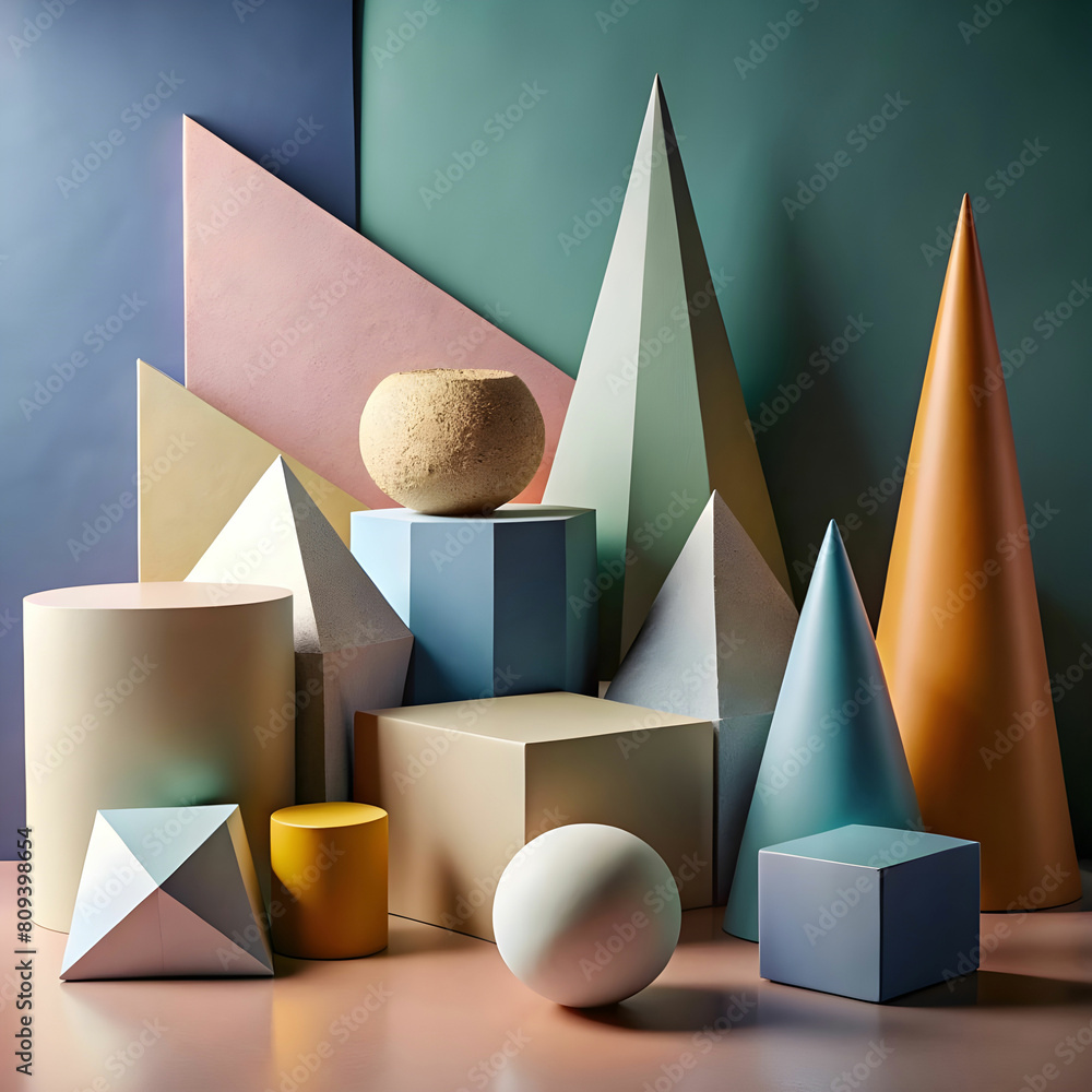 a display of geometric shapes and solids background a display of geometric shapes and solids background