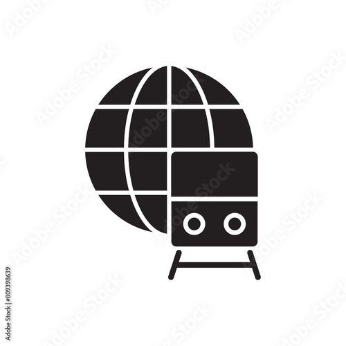 Global Train Service Icon Sign Symbol