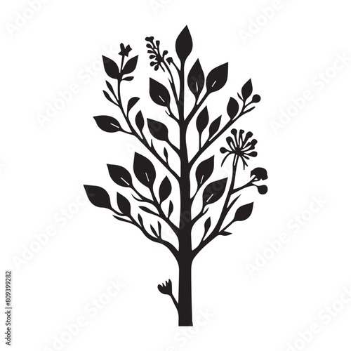 Tree silhouette vector illustration.