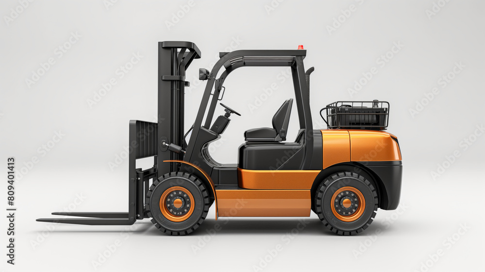 The forklift is a powerful and versatile piece of equipment that can be used to lift and move heavy objects. It is commonly used in warehouses, factories, and construction sites.