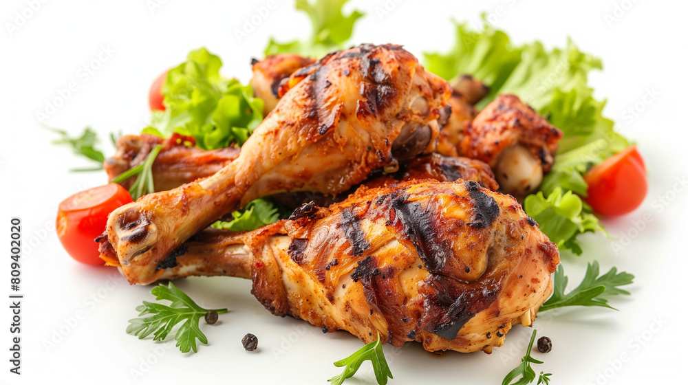 grilled chicken legs isolated on white grilled chicken legs isolated on white