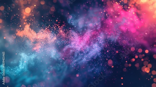 Vibrant particles moving in an abstract background © LukaszDesign