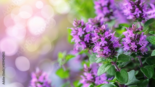 Oregano herbs A medicinal plant with purple blossoms