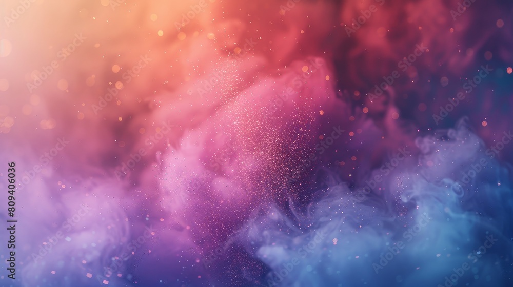 Artistic close-up of colorful pastel dust clouds bursting with sparkling particles, captured beautifully on a clear isolated background Artistic close-up of colorful pastel dust clouds bursting with sparkling particles, captured beautifully on a clear isolated background